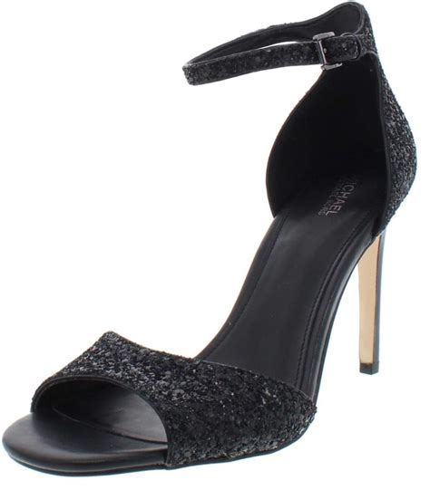 Michael Kors Women's Shelly Flex Dress Sandals Black Glitter (10)